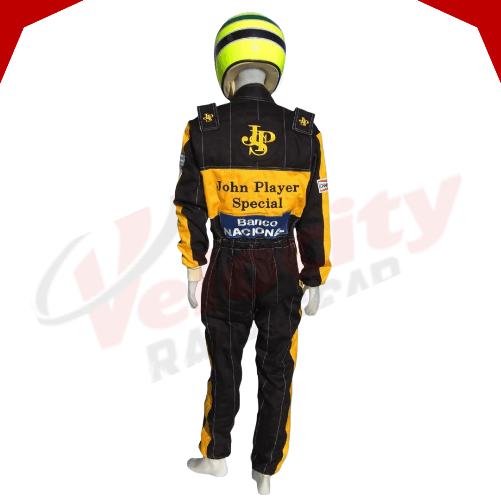 Ayrton Senna 1985 JPS F1 embroidery racing suit