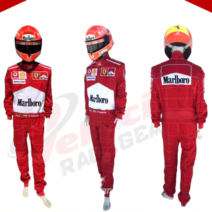 2004 Michael Schumacher Ferrari F1 Embroidered Racing Suit - Velocity Racegear-2004 Michael Schumacher Ferrari F1 Embroidered Racing Suit - Velocity Racegear-F1 Racing Suit