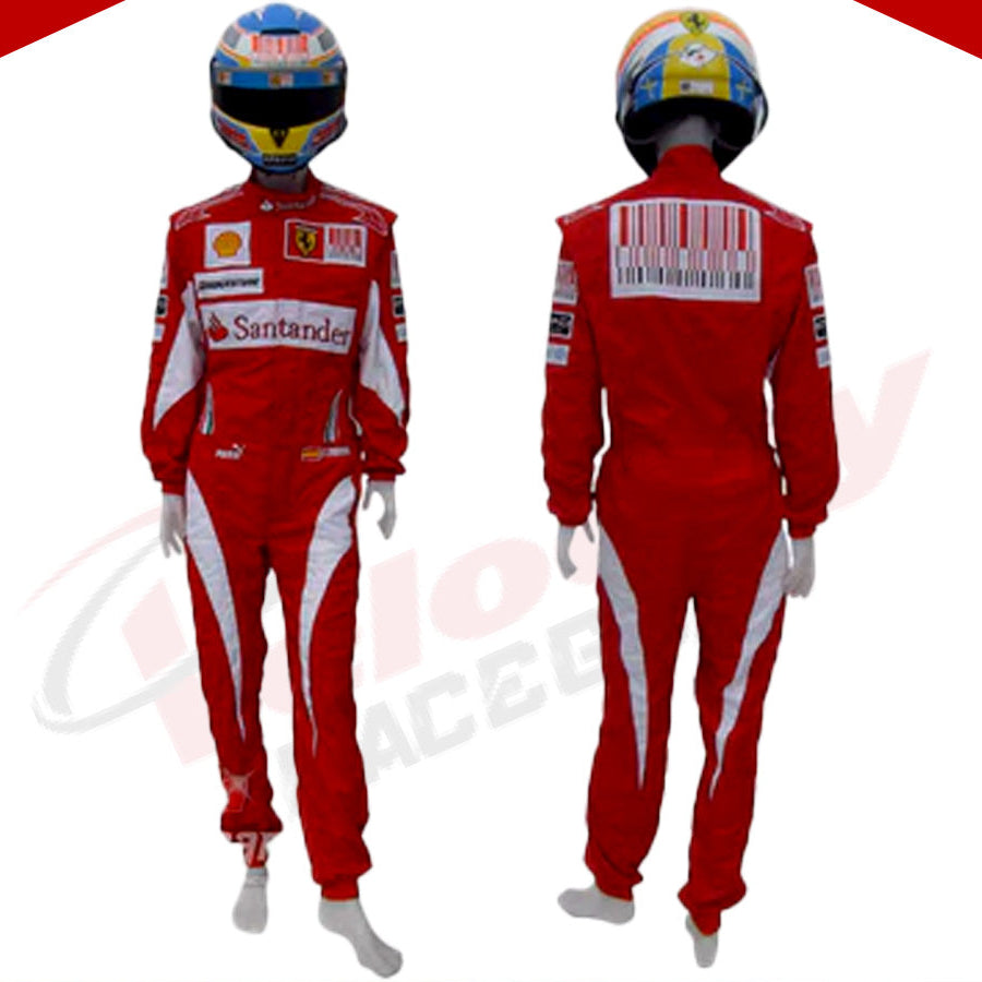 2010 Fernando Alonso Ferrari F1 Embroidered Racing Suit - Velocity Racegear-2010 Fernando Alonso Ferrari F1 Embroidered Racing Suit - Velocity Racegear-F1 Racing Suit