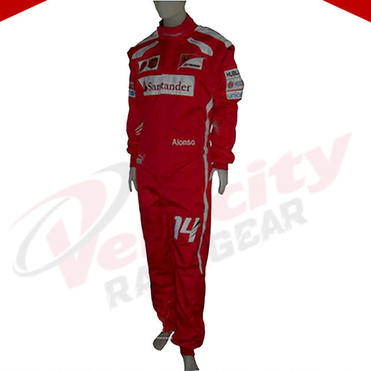 2014 Fernando Alonso Ferrari F1 Embroidered Racing Suit - Velocity Racegear-2014 Fernando Alonso Ferrari F1 Embroidered Racing Suit - Velocity Racegear-F1 Racing Suit
