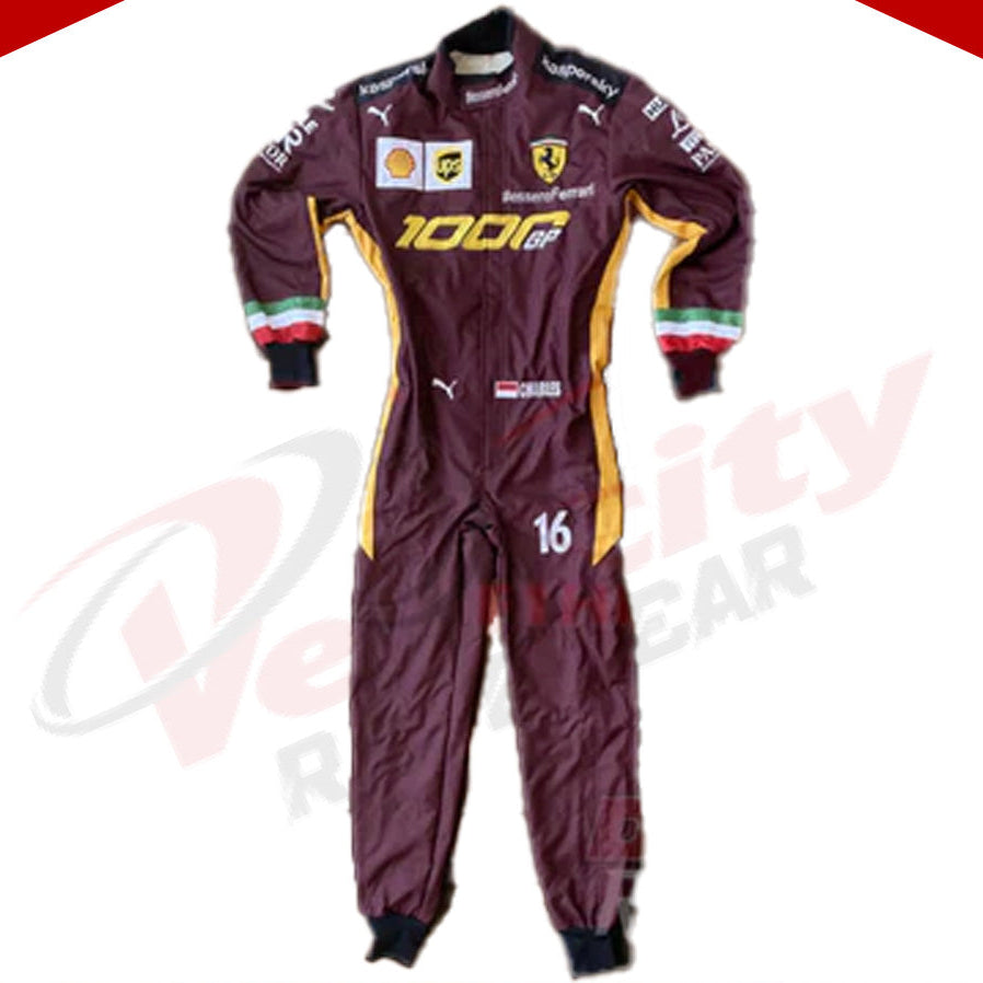 2020 Charles Leclerc Ferrari 1000 GP F1 Embroidered Racing suit - Velocity Racegear-2020 Charles Leclerc Ferrari 1000 GP F1 Embroidered Racing suit - Velocity Racegear-F1 Racing Suit