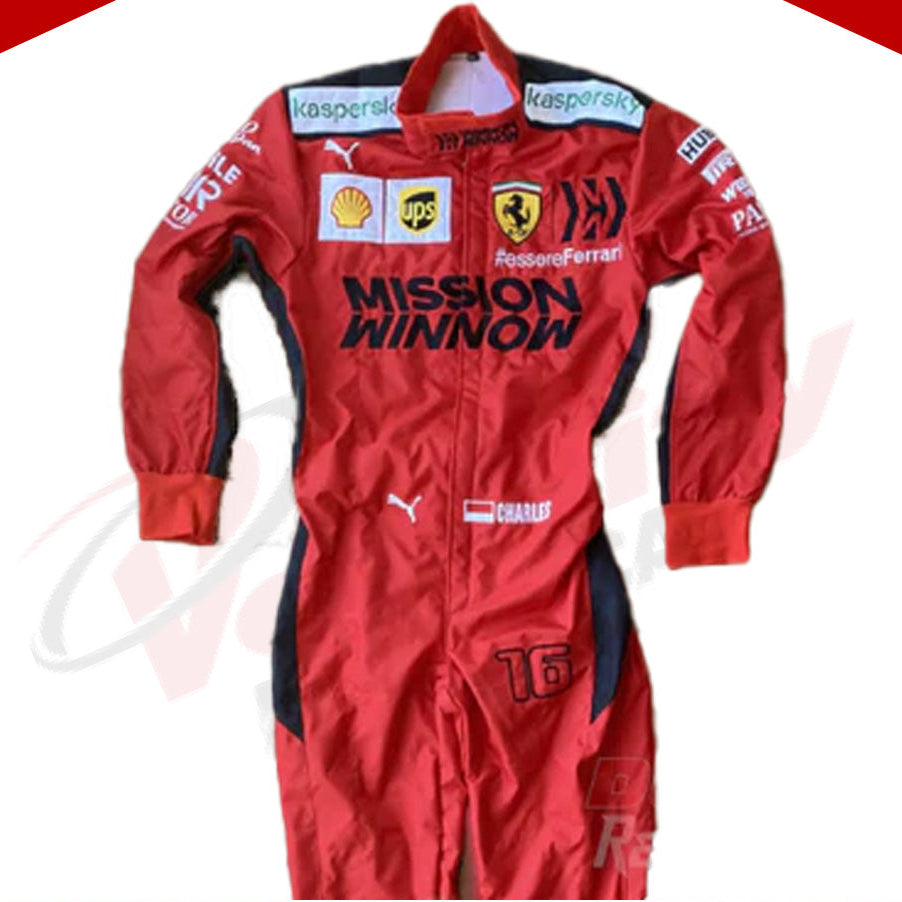 2020 Charles Leclerc Ferrari Mission Winnow F1 Embroidered Racing Suit - Velocity Racegear-2020 Charles Leclerc Ferrari Mission Winnow F1 Embroidered Racing Suit - Velocity Racegear-F1 Racing Suit