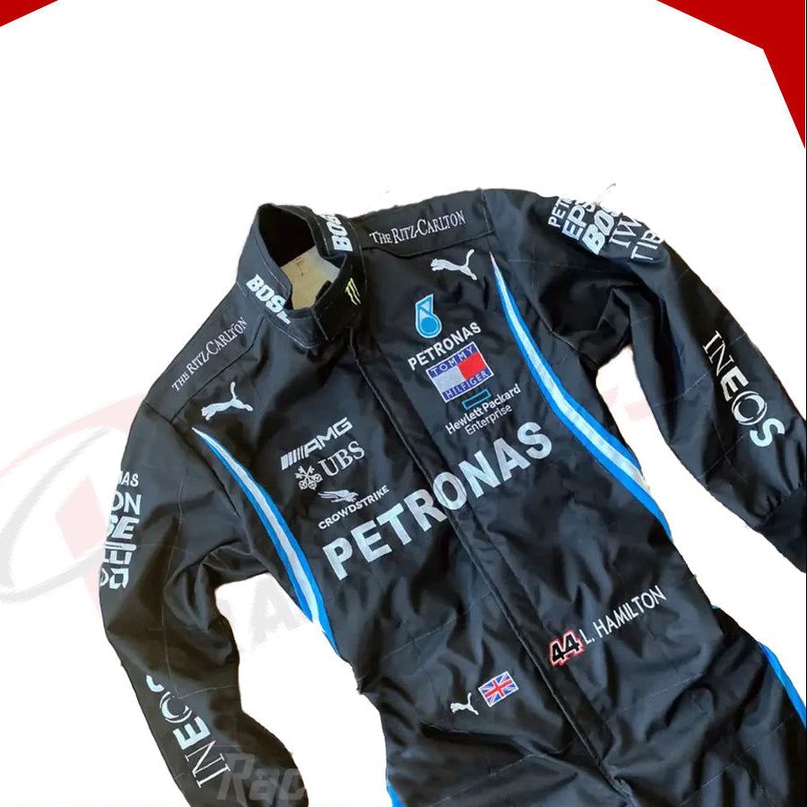 2020 Lewis Hamilton Mercedes AMG F1 Embroidery Race Suit - Velocity Racegear-2020 Lewis Hamilton Mercedes AMG F1 Embroidery Race Suit - Velocity Racegear-F1 Racing Suit