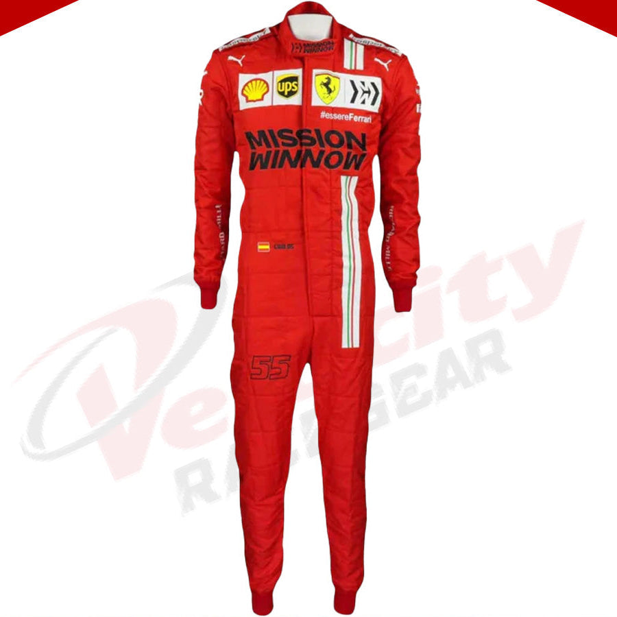 2021 Carlos Sainz Race Scuderia Ferrari F1 Suit - Velocity Racegear-2021 Carlos Sainz Race Scuderia Ferrari F1 Suit KIDS - Velocity Racegear-F1 Racing Suit