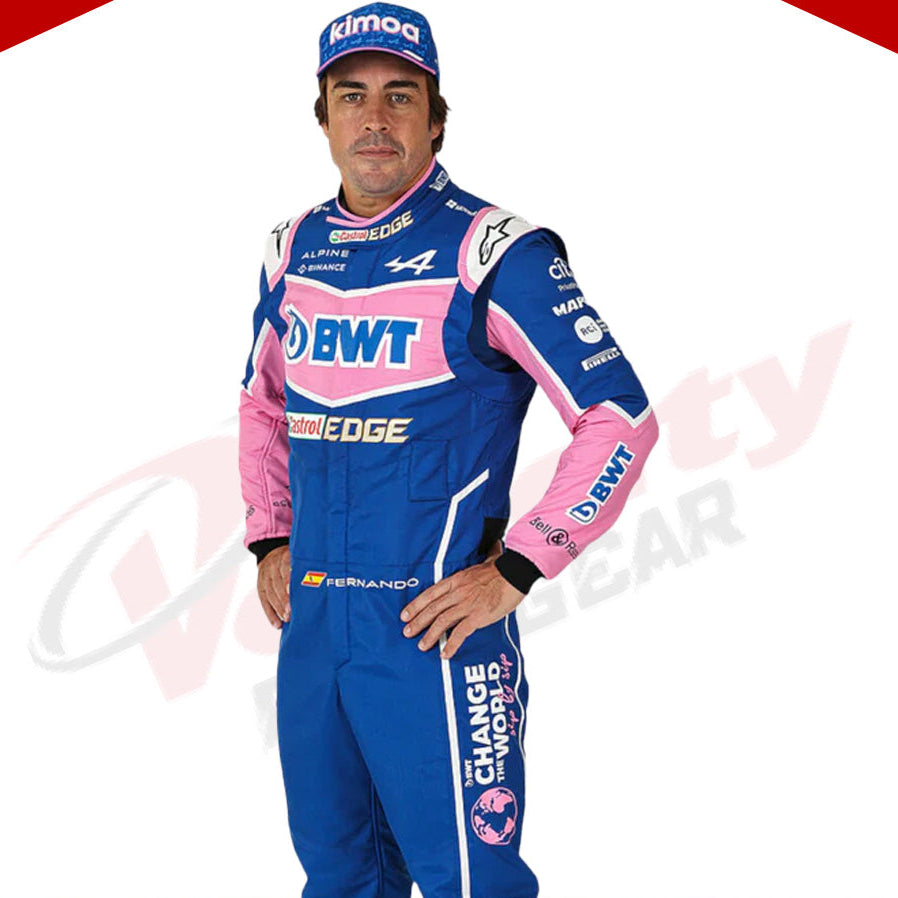 2022 FERNANDO ALONSO ALPHINE F1 RACE SUIT - Velocity Racegear-2022 FERNANDO ALONSO ALPHINE F1 RACE SUIT - Velocity Racegear-F1 Racing Suit