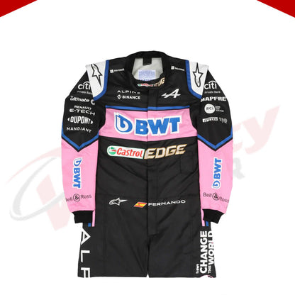 2022 Fernando Alonso BWT Alpine F1 Team Replica Race Suit - Velocity Racegear-2022 Fernando Alonso BWT Alpine F1 Team Replica Race Suit - Velocity Racegear-F1 Racing Suit