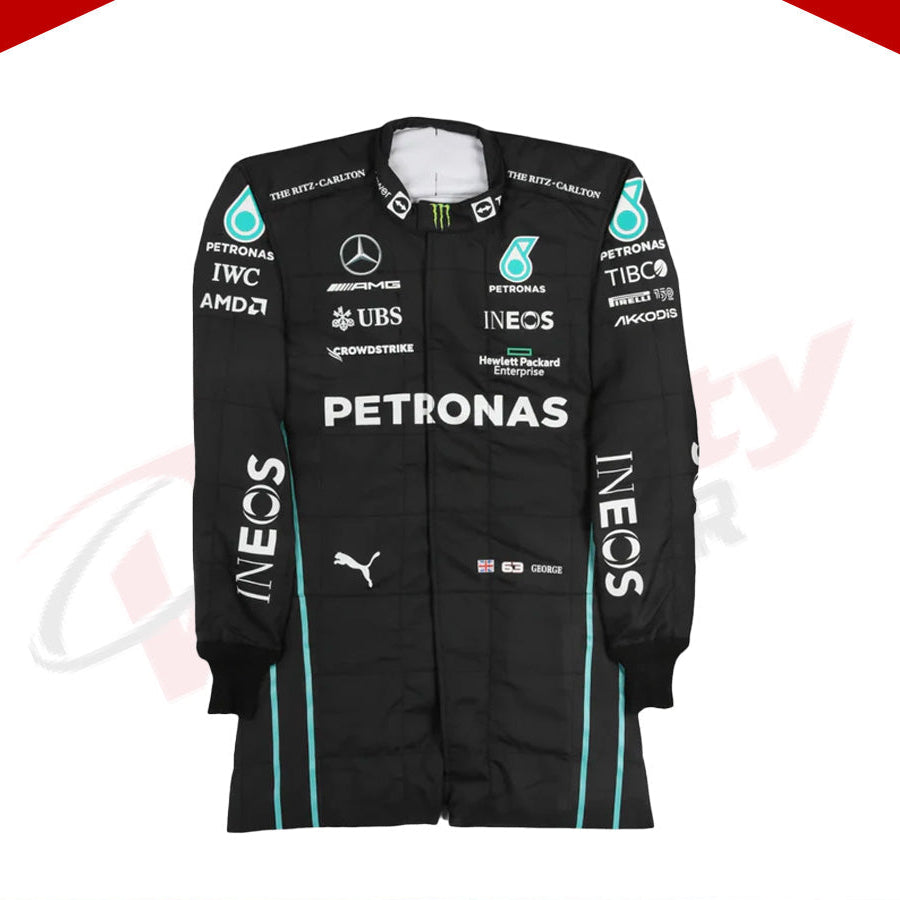 2022 George Russell Mercedes-AMG Petronas F1 Team Replica Race Suit - Velocity Racegear-2022 George Russell Mercedes-AMG Petronas F1 Team Replica Race Suit - Velocity Racegear-F1 Racing Suit