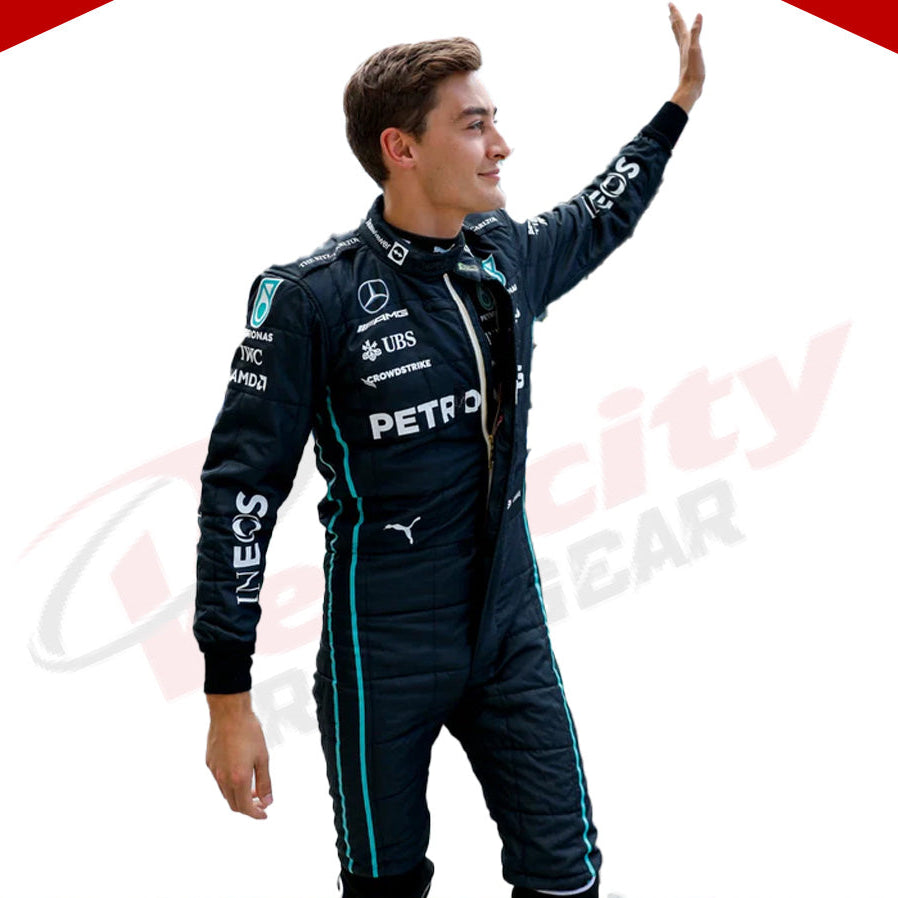 2022 George Russell Mercedes-AMG Petronas F1 Team Replica Race Suit - Velocity Racegear-2022 George Russell Mercedes-AMG Petronas F1 Team Replica Race Suit - Velocity Racegear-F1 Racing Suit