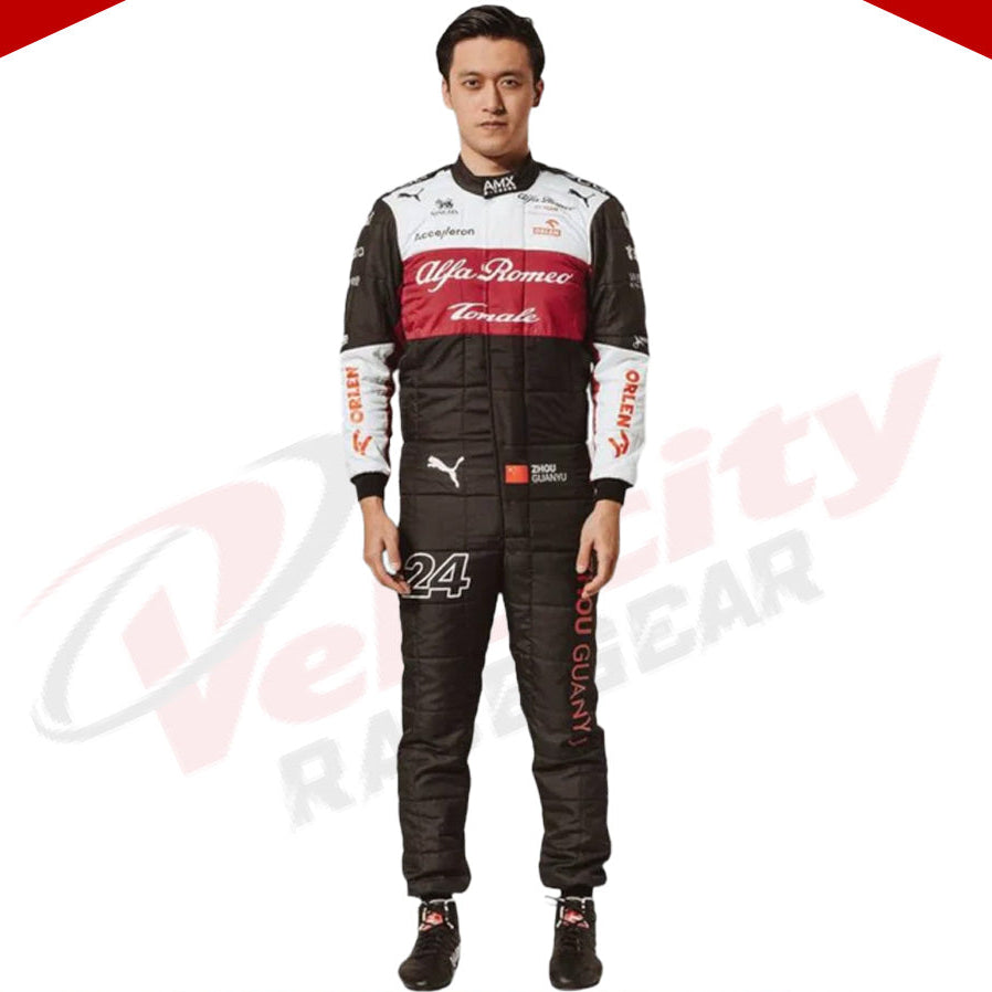 2022 Zhou Guanyu Alfa Romeo F1 Team Race Suit - Velocity Racegear-2022 Zhou Guanyu Alfa Romeo F1 Team Race Suit KIDS - Velocity Racegear-F1 Racing Suit