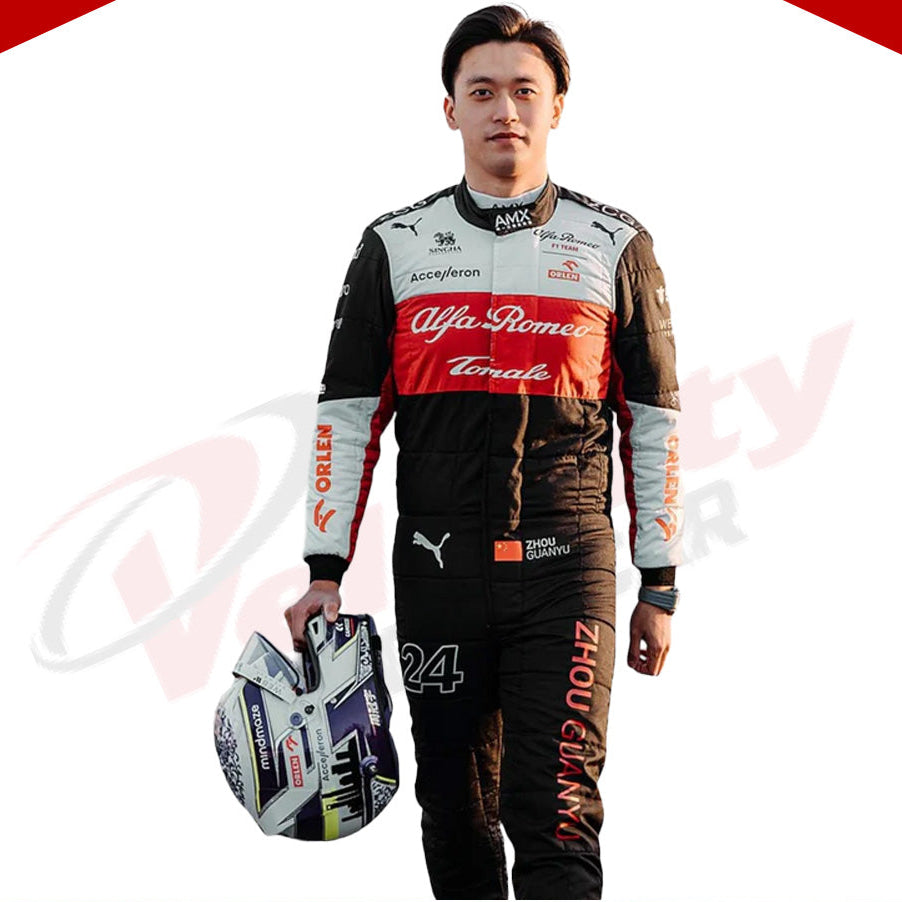 2022 Zhou Guanyu Alfa Romeo F1 Team Race Suit - Velocity Racegear-2022 Zhou Guanyu Alfa Romeo F1 Team Race Suit KIDS - Velocity Racegear-F1 Racing Suit