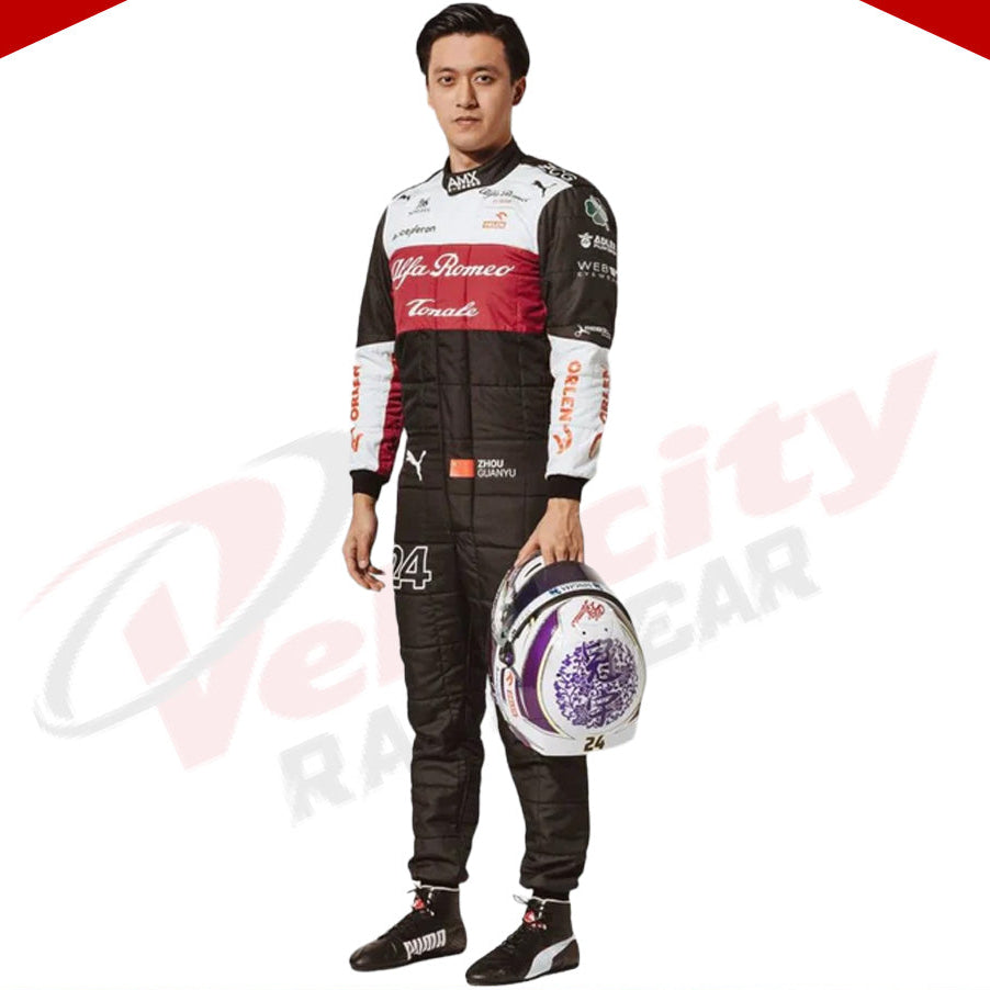 2022 Zhou Guanyu Alfa Romeo F1 Team Race Suit - Velocity Racegear-2022 Zhou Guanyu Alfa Romeo F1 Team Race Suit KIDS - Velocity Racegear-F1 Racing Suit