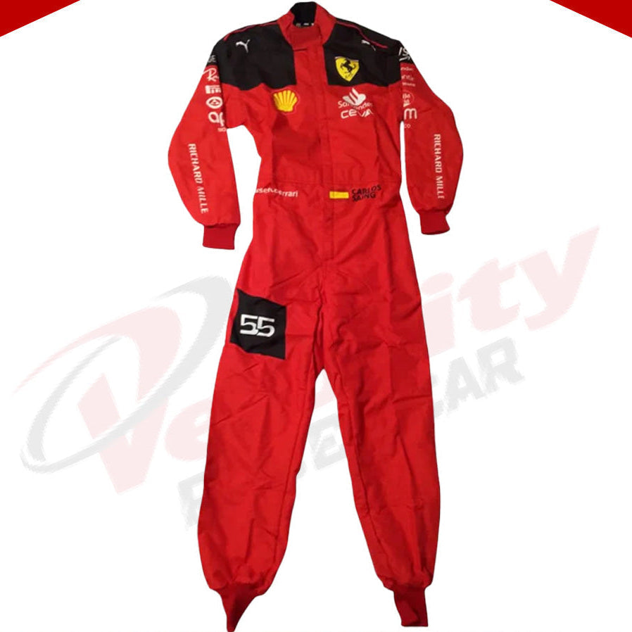 2023 Carlos Sainz Race Scuderia Ferrari F1 Race Suit - Velocity Racegear-2023 Carlos Sainz Race Scuderia Ferrari F1 Race Suit - Velocity Racegear-F1 Racing Suit