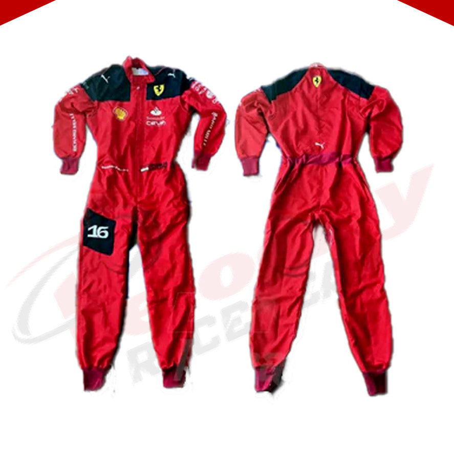 2023 Charles Leclerc Ferrari F1 Embroidered Racing Suit - Velocity Racegear-2023 Charles Leclerc Ferrari F1 Embroidered Racing Suit - Velocity Racegear-F1 Racing Suit
