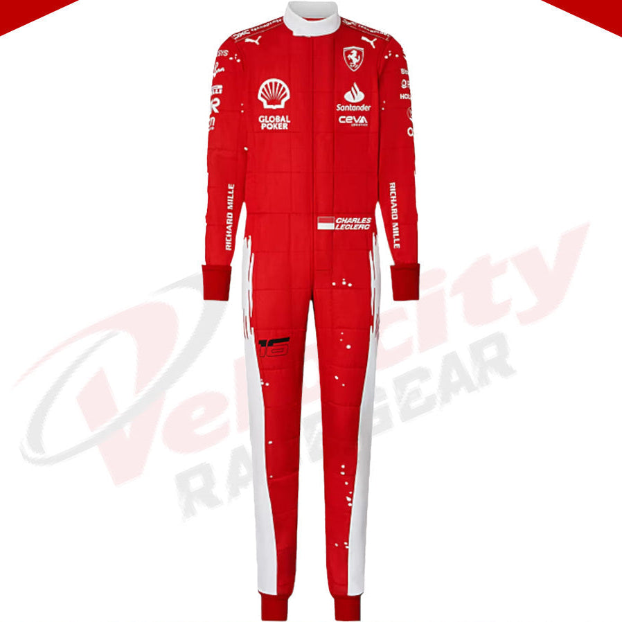 2023 Charles Leclerc Ferrari F1 Race Suit - Velocity Racegear-2023 Charles Leclerc Ferrari F1 Race Suit - Velocity Racegear-F1 Racing Suit