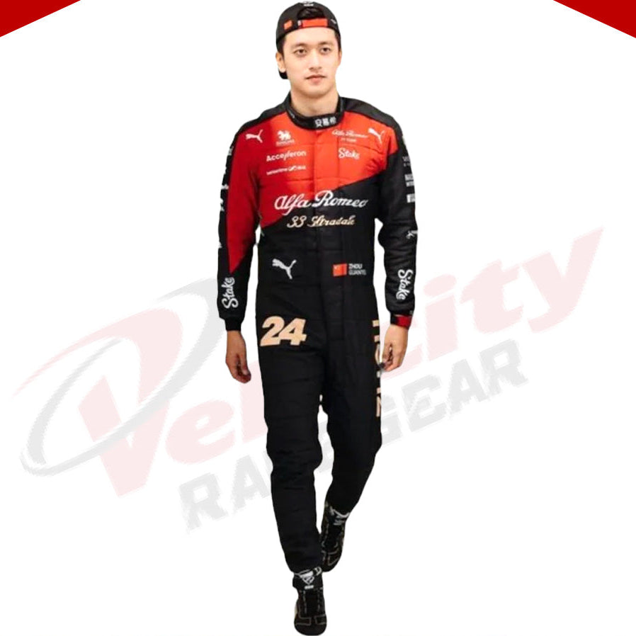 2023 Zhou Guanyu Alfa Romeo F1 Race Suit - Velocity Racegear-2023 Zhou Guanyu Alfa Romeo F1 Race Suit KIDS - Velocity Racegear-F1 Racing Suit