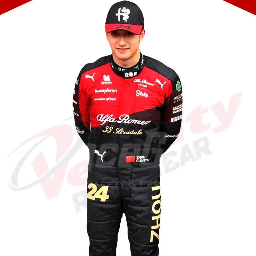 2023 Zhou Guanyu Alfa Romeo F1 Race Suit - Velocity Racegear-2023 Zhou Guanyu Alfa Romeo F1 Race Suit KIDS - Velocity Racegear-F1 Racing Suit