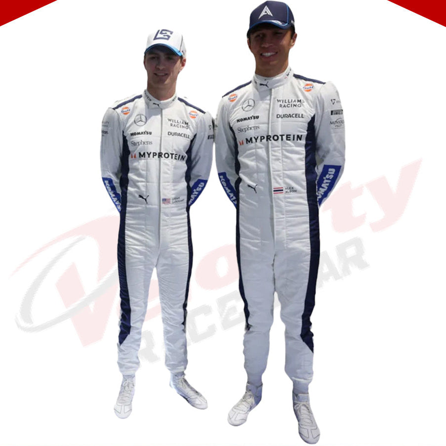 2024 Alex Albon Logan Sargeant Williams F1 Team Race Suit - Velocity Racegear-2024 Alex Albon Logan Sargeant Williams F1 Team Race Suit - Velocity Racegear-F1 Racing Suits