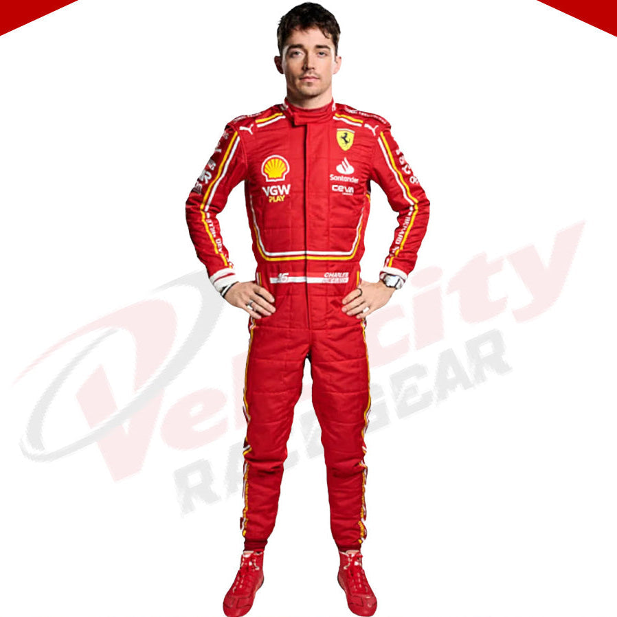2024 Charles Leclerc Ferrari F1 Race Suit - Velocity Racegear-2024 Charles Leclerc Ferrari F1 Race Suit - Velocity Racegear-F1 Racing Suit