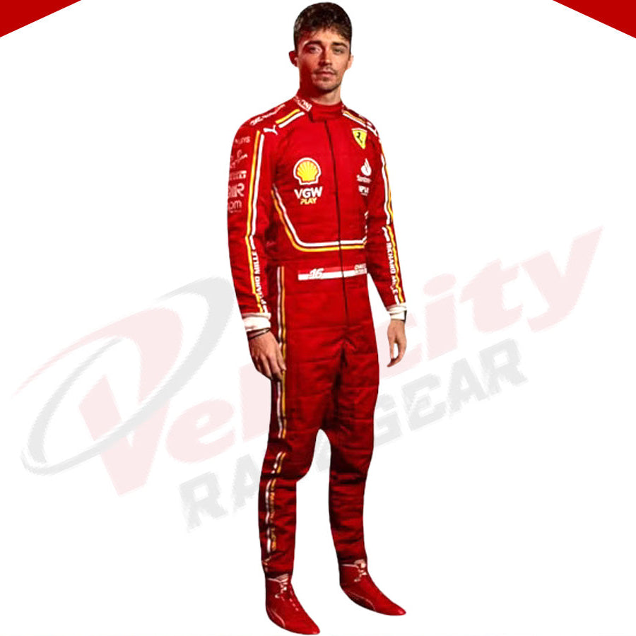 2024 Charles Leclerc Ferrari F1 Race Suit - Velocity Racegear-2024 Charles Leclerc Ferrari F1 Race Suit - Velocity Racegear-F1 Racing Suit