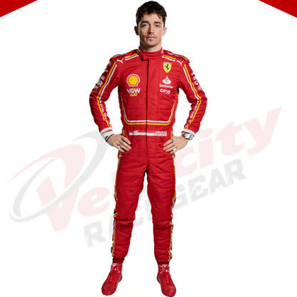 2024 Charles Leclerc Scuderia Ferrari Race suit New - Velocity Racegear-2024 Charles Leclerc Scuderia Ferrari Race suit New KIDS - Velocity Racegear-F1 Racing Suits