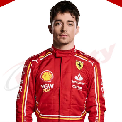 2024 Charles Leclerc Scuderia Ferrari Race suit New - Velocity Racegear-2024 Charles Leclerc Scuderia Ferrari Race suit New KIDS - Velocity Racegear-F1 Racing Suits