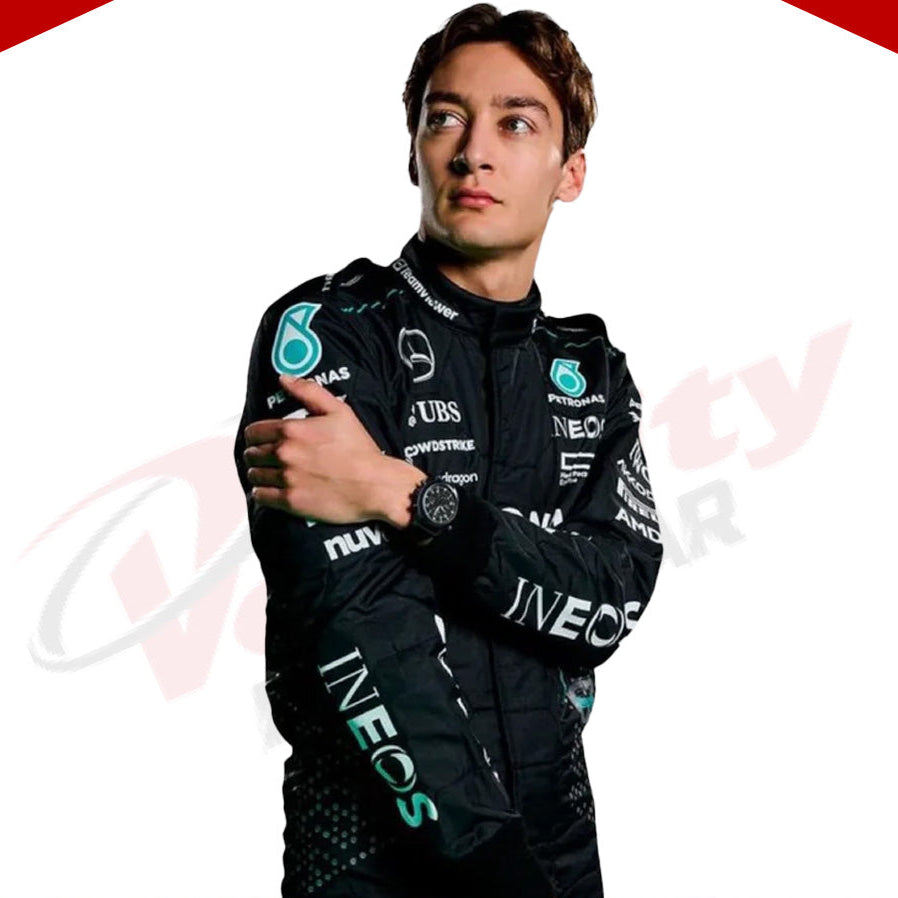2024 George Russell Mercedes AMG F1 Team Race Suit - Velocity Racegear-2024 George Russell Mercedes AMG F1 Team Race Suit - Velocity Racegear-F1 Racing Suit