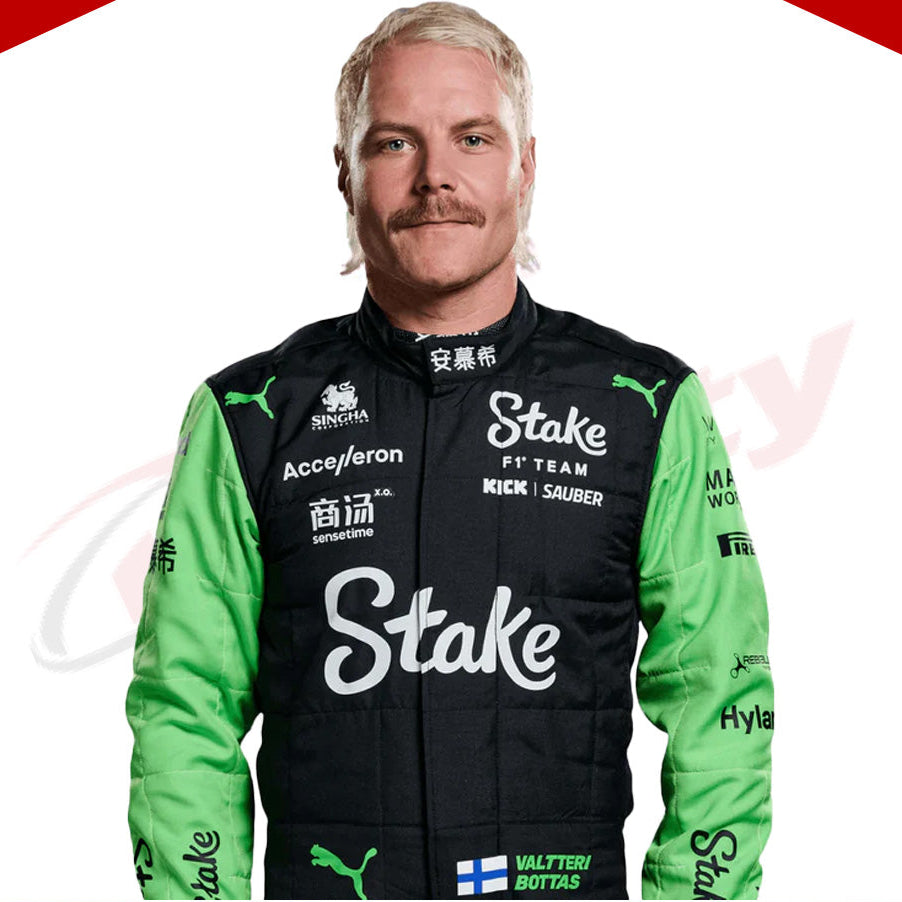 2024 Valtteri Bottas Kick Sauber F1 Team Stake Race Suit - Velocity Racegear-2024 Valtteri Bottas Kick Sauber F1 Team Stake Race Suit - Velocity Racegear-F1 Racing Suit