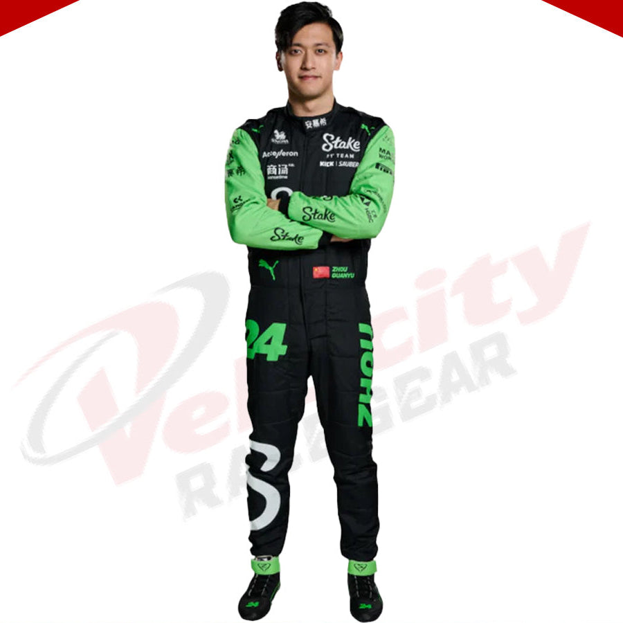 2024 Zhou Guanyu Kick Sauber F1 Team Stake Race Suit - Velocity Racegear-2024 Zhou Guanyu Kick Sauber F1 Team Stake Race Suit KIDS - Velocity Racegear-F1 Racing Suits
