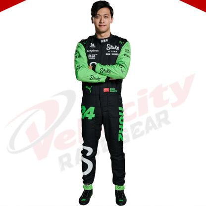 2024 Zhou Guanyu Kick Sauber F1 Team Stake Race Suit - Velocity Racegear-2024 Zhou Guanyu Kick Sauber F1 Team Stake Race Suit KIDS - Velocity Racegear-F1 Racing Suits