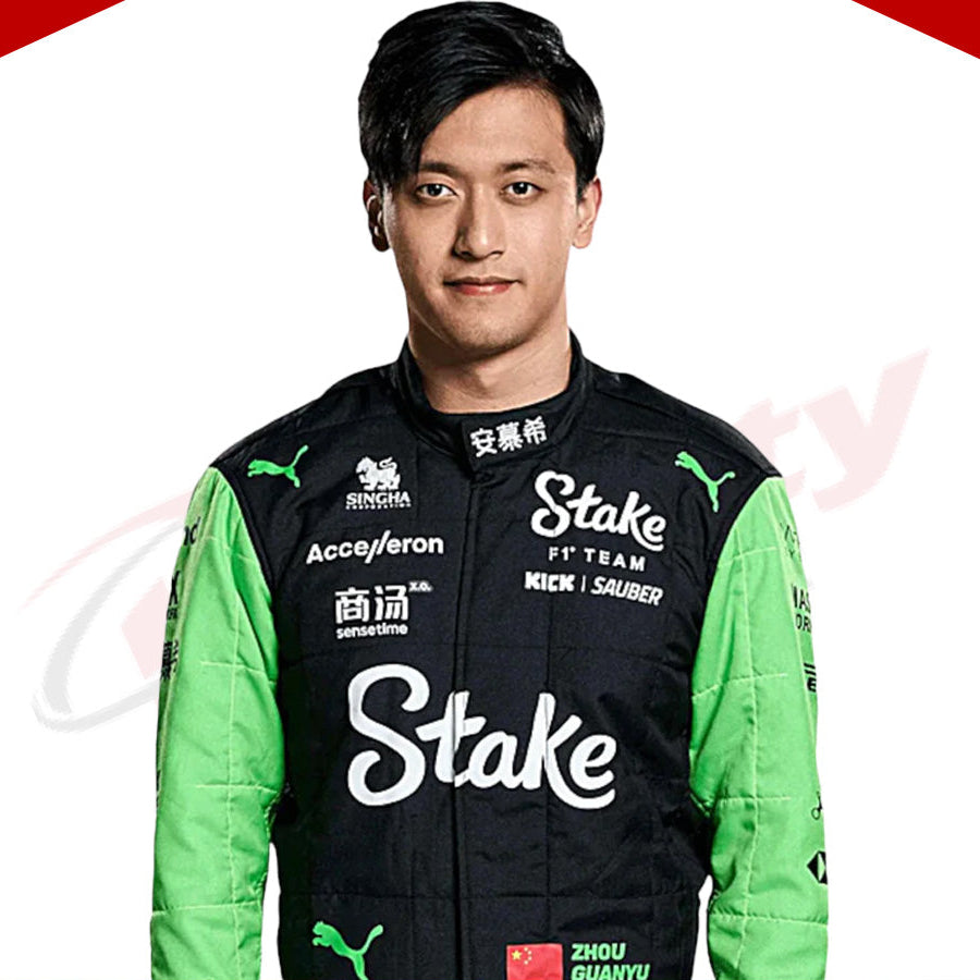 2024 Zhou Guanyu Kick Sauber F1 Team Stake Race Suit - Velocity Racegear-2024 Zhou Guanyu Kick Sauber F1 Team Stake Race Suit KIDS - Velocity Racegear-F1 Racing Suits
