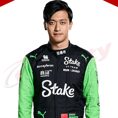 2024 Zhou Guanyu Kick Sauber F1 Team Stake Race Suit - Velocity Racegear-2024 Zhou Guanyu Kick Sauber F1 Team Stake Race Suit KIDS - Velocity Racegear-F1 Racing Suits