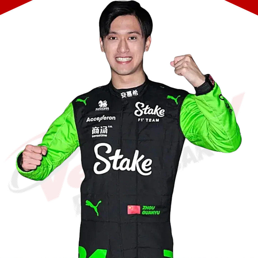 2024 Zhou Guanyu Kick Sauber F1 Team Stake Race Suit - Velocity Racegear-2024 Zhou Guanyu Kick Sauber F1 Team Stake Race Suit KIDS - Velocity Racegear-F1 Racing Suits