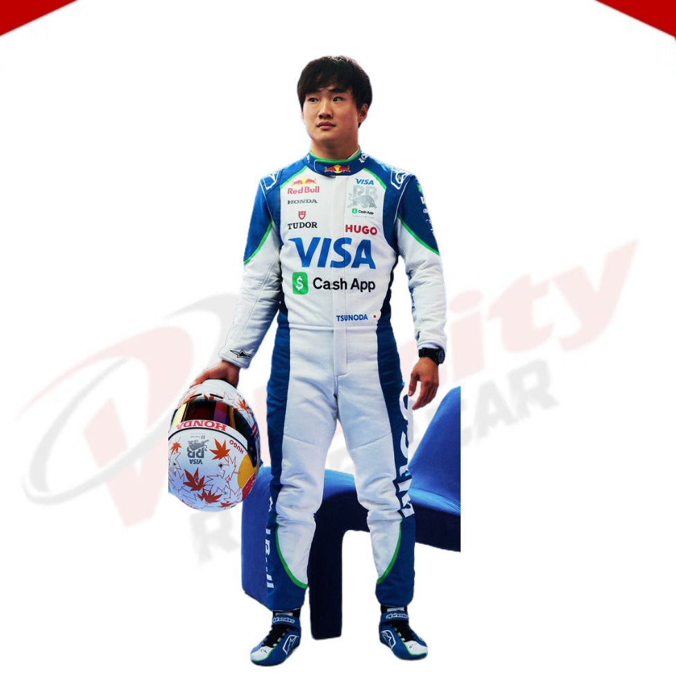 2025 Yuki Tsunoda Visa Cash App RB F1 Racing Suit - Velocity Racegear-null