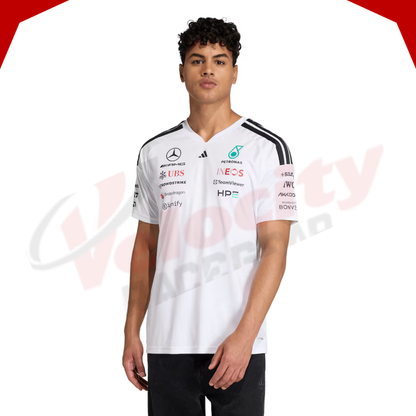 Mercedes AMG Petronas Adidas F1 Team 2026 Driver White T-Shirt
