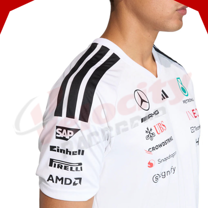 Mercedes AMG Petronas Adidas F1 Team 2026 Driver White T-Shirt