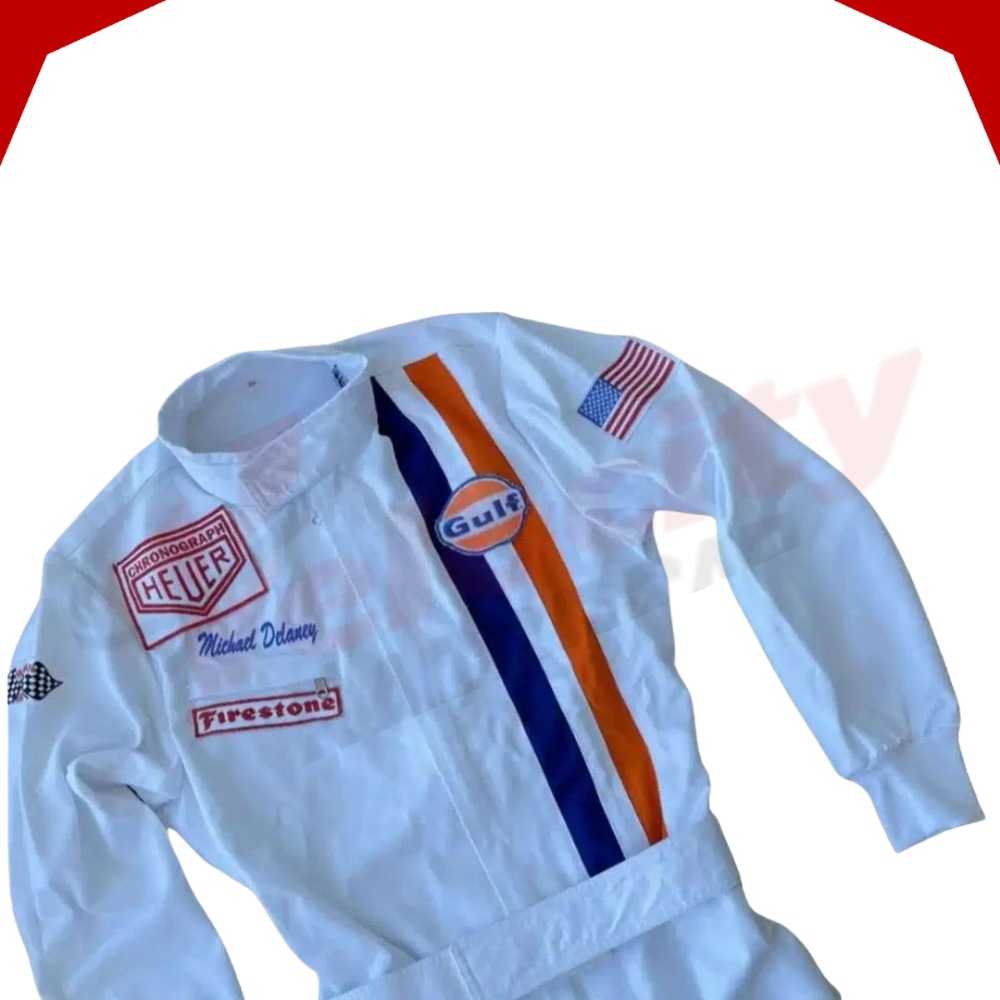 Michael Delaney Steve McQueen Le Mans 1971 Embroidery Race Suit