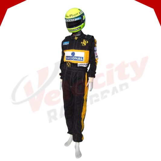Ayrton Senna 1985 JPS F1 embroidery racing suit