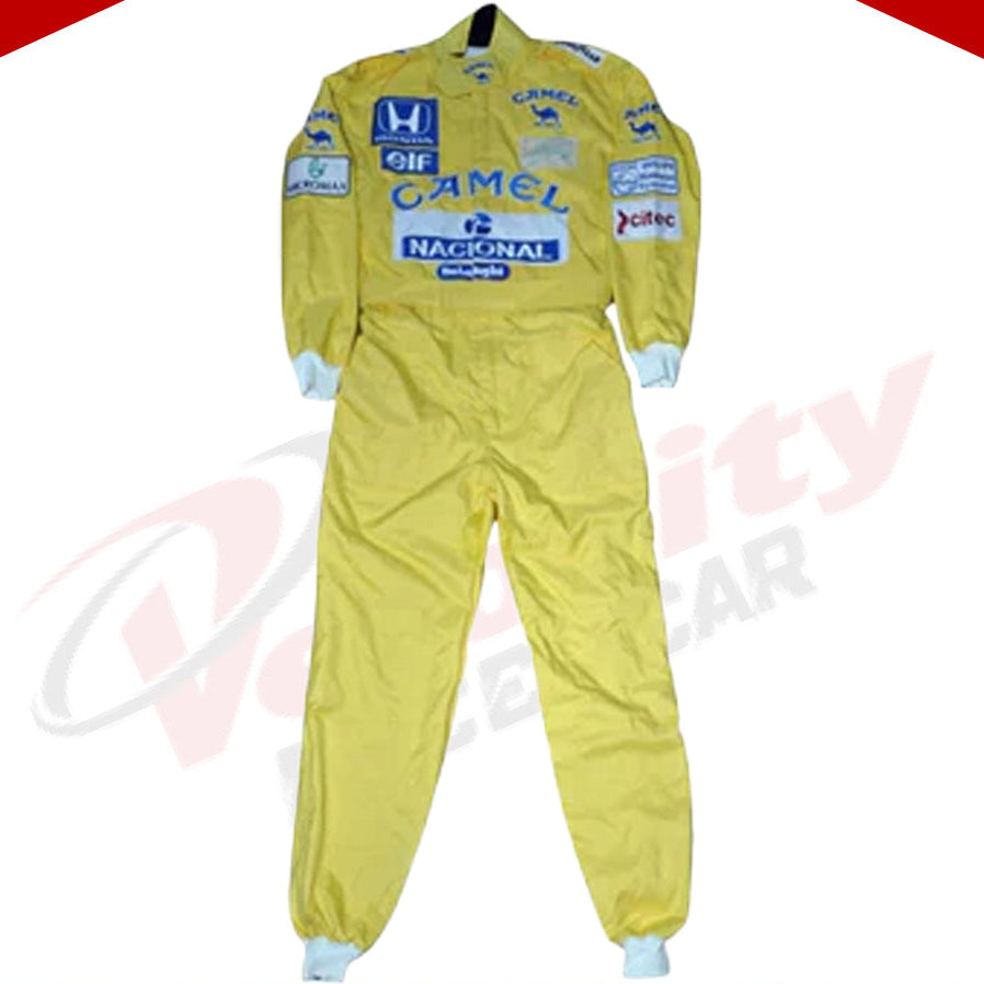 AYRTON SENNA SIGNED LOTUS 1987 F1 REPLICA Race SUIT - Velocity Racegear-AYRTON SENNA SIGNED LOTUS 1987 F1 REPLICA Race SUIT - Velocity Racegear-F1 Racing Suit