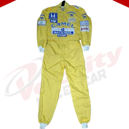 AYRTON SENNA SIGNED LOTUS 1987 F1 REPLICA Race SUIT - Velocity Racegear-AYRTON SENNA SIGNED LOTUS 1987 F1 REPLICA Race SUIT - Velocity Racegear-F1 Racing Suit