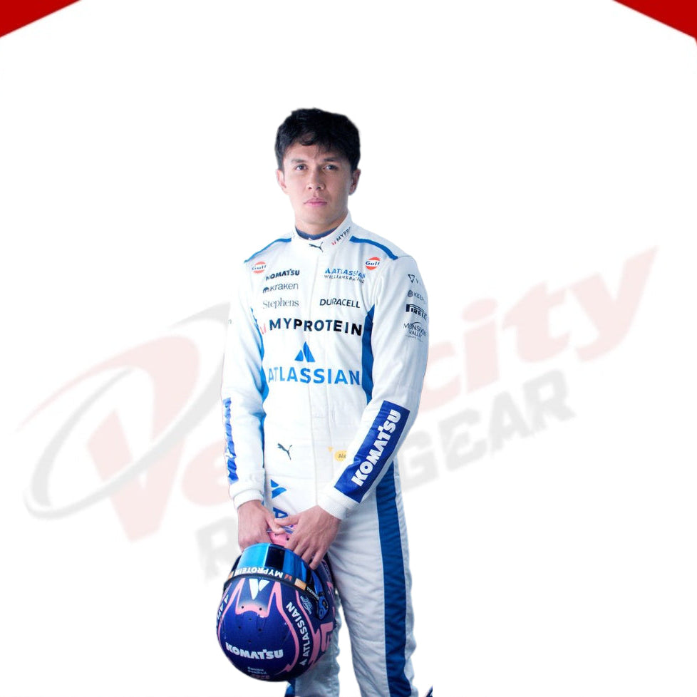 Alexander Albon Williams Racing 2025 f1 Racing Suit - Velocity Racegear-2024 Logan Sargeant Williams F1 Team Race Suit KIDS - Velocity Racegear-F1 Racing Suits