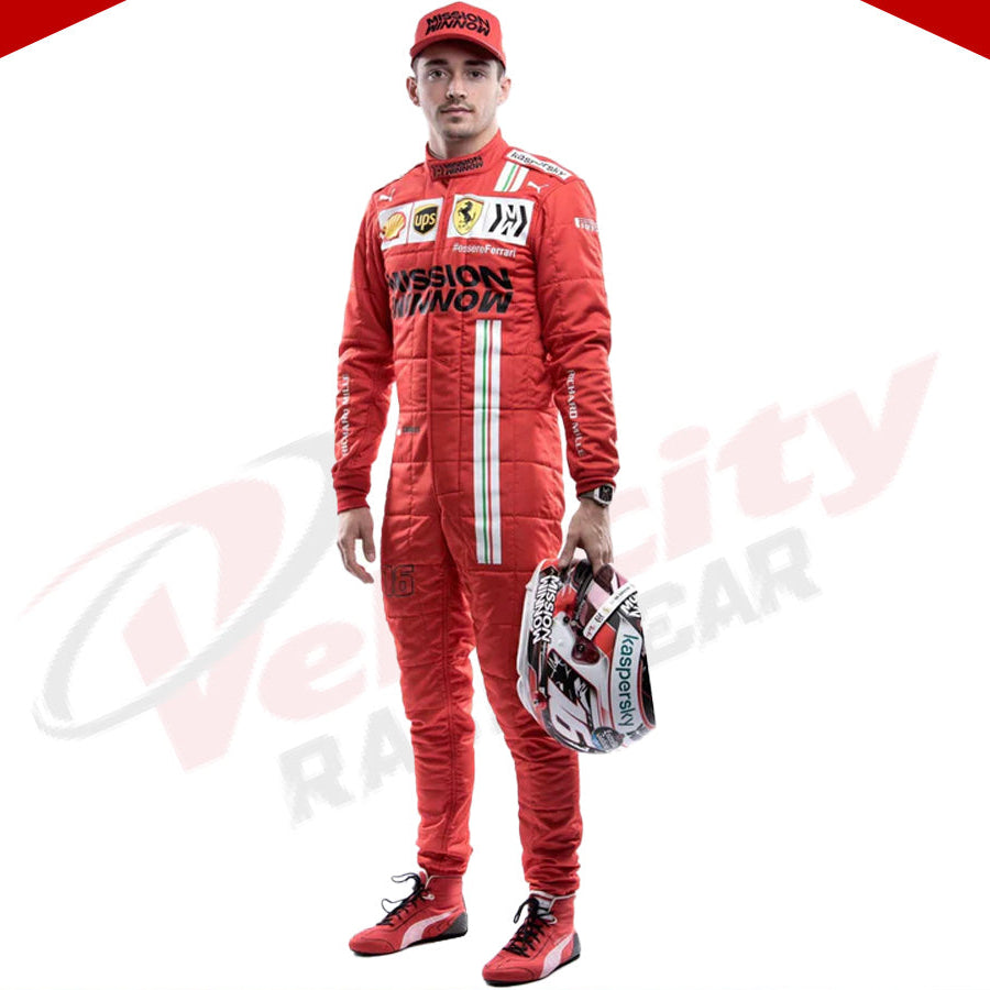 Charles Leclerc 2021 Ferrari F1 Race Suit - Velocity Racegear-Charles Leclerc 2021 Ferrari F1 Race Suit KIDS - Velocity Racegear-F1 Racing Suit