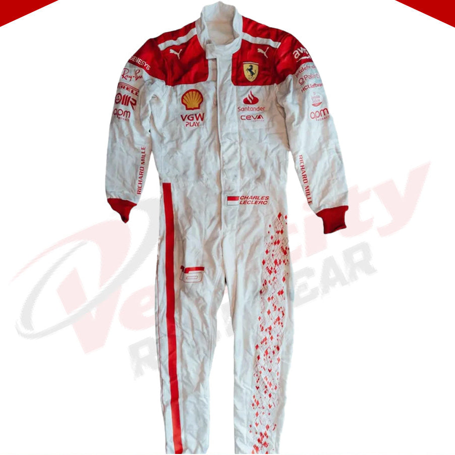 Charles Leclerc Ferrari 2023 F1 Race Suit  - Monaco GP - Velocity Racegear-Charles Leclerc Ferrari 2023 F1 Race Suit KIDS - Monaco GP - Velocity Racegear-F1 Racing Suit