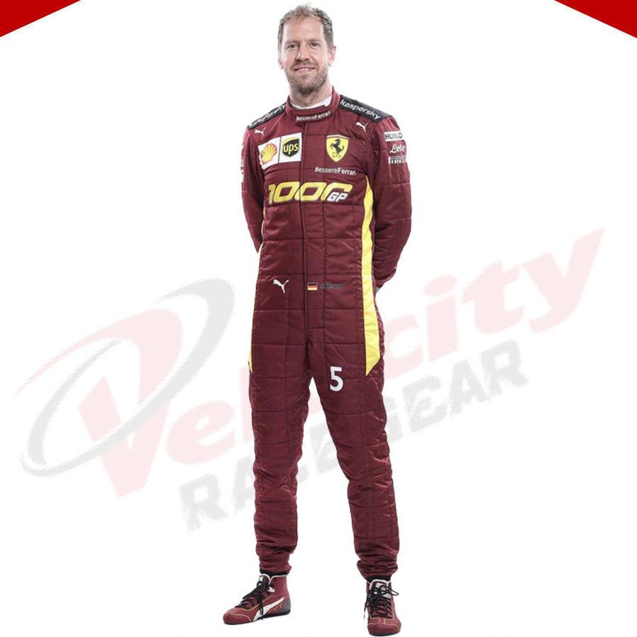 Charles Leclerc Sebastian Vettel 2020 F1 Replica Race Suit - Scuderia Ferrari 1000s - Velocity Racegear-Charles Leclerc Sebastian Vettel 2020 F1 Replica Race Suit - Scuderia Ferrari 1000s - Velocity Racegear-F1 Racing Suit