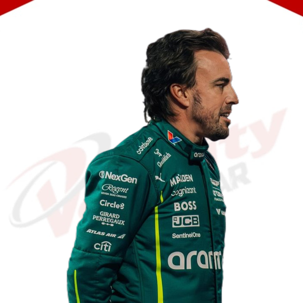 Fernando Alonso 2025 Aston Martin Aramco F1 Team Racing Suit - Velocity Racegear-Sebastian Vettel Aston Martin F1 drivers 2021 Race Suit - Velocity Racegear-F1 Racing Suit
