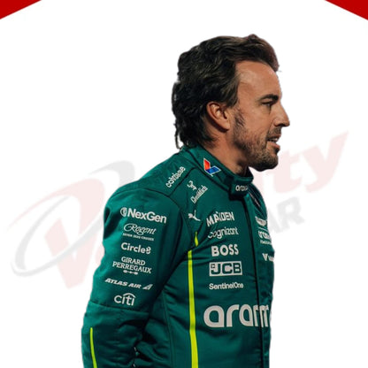 Fernando Alonso 2025 Aston Martin Aramco F1 Team Racing Suit - Velocity Racegear-Sebastian Vettel Aston Martin F1 drivers 2021 Race Suit - Velocity Racegear-F1 Racing Suit