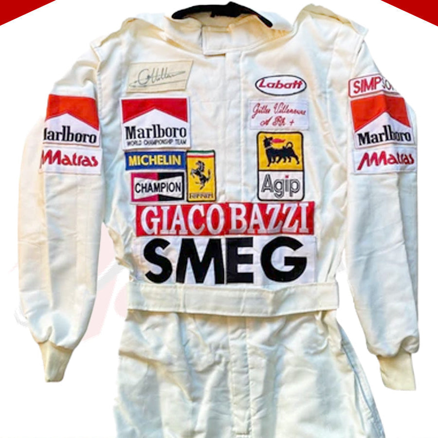 GILLES VILLENEUVE SIGNED Ferrari 1980 F1 REPLICA Race SUIT - Velocity Racegear-GILLES VILLENEUVE SIGNED Ferrari 1980 F1 REPLICA Race SUIT - Velocity Racegear-F1 Racing Suit