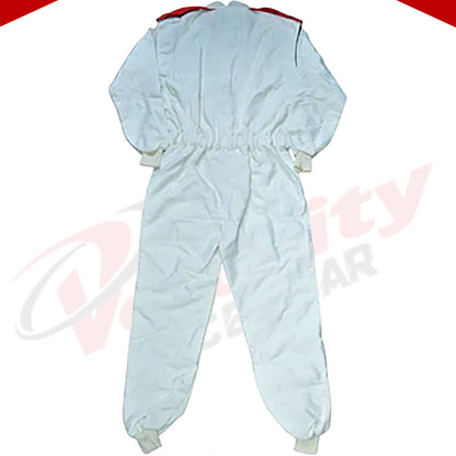 Juan Manuel Fangio SIGNED VINTAGE FERRARI F1 REPLICA Race SUIT - Velocity Racegear-Juan Manuel Fangio SIGNED VINTAGE FERRARI F1 REPLICA Race SUIT - Velocity Racegear-F1 Racing Suit