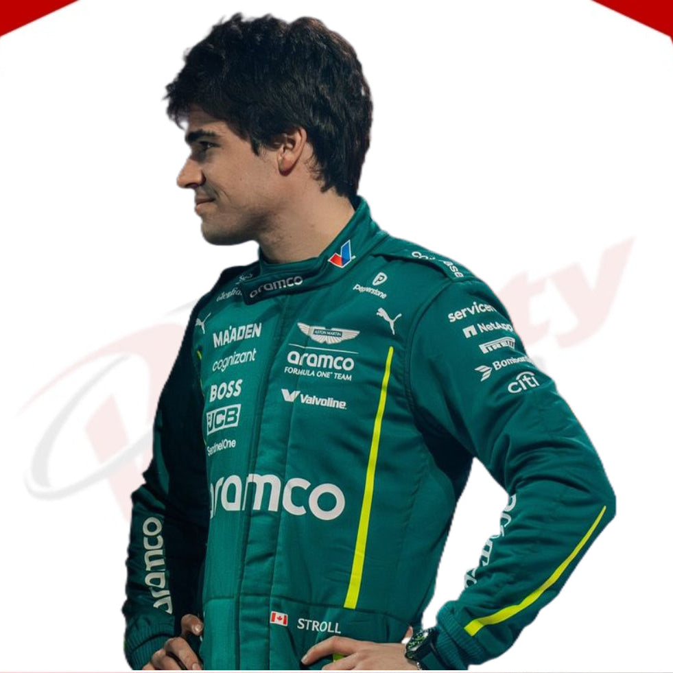 Lance Stroll 2025 Aston Martin Aramco Formula One Team race Suit - Velocity Racegear-Sebastian Vettel Aston Martin F1 drivers 2021 Race Suit - Velocity Racegear-F1 Racing Suit