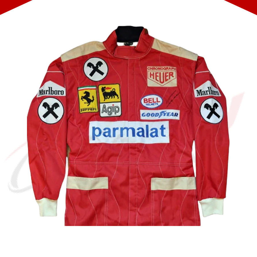 NIKI LAUDA SIGNED FERRARI 1977 F1 REPLICA Race SUIT - Velocity Racegear-NIKI LAUDA SIGNED FERRARI 1977 F1 REPLICA Race SUIT - Velocity Racegear-F1 Racing Suit