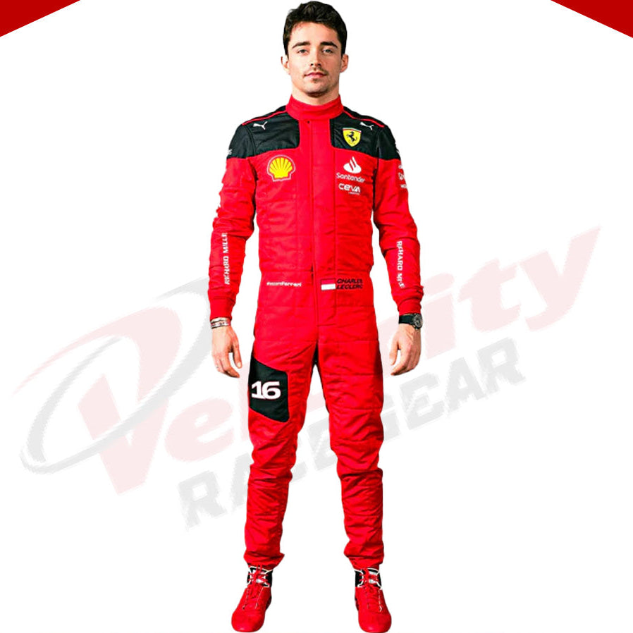 New Charles Leclerc 2023 Race Suit Ferrari F1 - Velocity Racegear-New Charles Leclerc 2023 Race Suit Ferrari F1 - Velocity Racegear-F1 Racing Suits